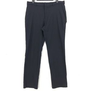 Tommy Hilfiger Mens Dress Pants 34 X 30 Black Flat Front Stretch Tapered Pockets